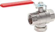 Vanne à 3 Voies, Vanne à Boisseau Sphérique En Laiton 1/2 Pouce, Type T Pour L Eau L Huile Et La Vapeur Avec De L Acier Inoxydable - 6