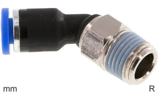 Coude Raccords Push-In Laiton Et Plastique Filetages R Mâle 45 Degrés