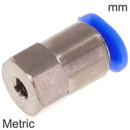 Raccords Push-In Laiton Et Plastique Filetages Métriques Femelle