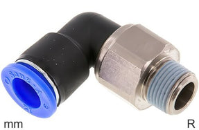 Coude Pivotant Raccords Push-In Laiton Et Plastique Filetages R Mâle Un Roulement À Bille