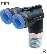 Raccords En Y Push-In Coude Mâle En Laiton Et Plastique À Filetages R