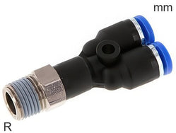 Push-In Y Raccords Laiton Et Plastique Filetages R Mâle (3-6mm)