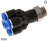 Image en vedette de la collection - Distributeur Raccords Push-In Laiton Et Plastique Filetages G Mâle En Forme De Y