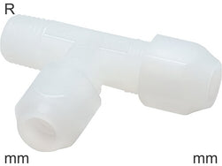 Raccords En T À Compression Plastique PVDF Filetages R Mâle Liquides Et Aliments