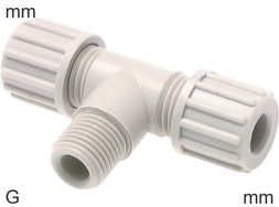 Raccords En T De Compression Plastique PA Filetages G Mâle