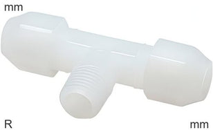 Raccords En T À Compression Plastique PVDF Filetages R Mâle