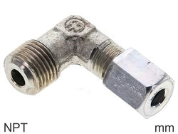 Bague Coupante Raccord Coudé Acier / Acier Inoxydable Filetages NPT Mâle