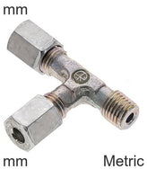 Bague Coupante Raccords En T Acier / Acier Inoxydable Filetages Métriques Forme En L