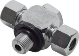 Image en vedette de la collection - Tee Swivel Joints Cutting Ring With Metric Male Threads And O-Ring Non-Choking