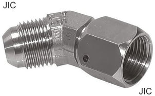 Raccords Coudés 45 Degrés Acier / Acier Inoxydable Filetages JIC Mâle/Femelle PN310