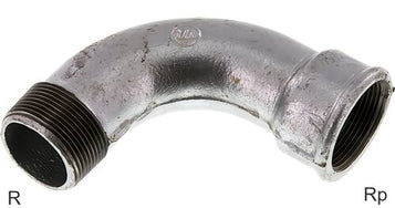 Raccords Coudés 90 Degrés Fonte R/Filetages Rp Mâle/Femelle PN25