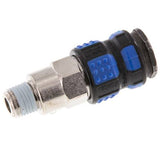 Image en vedette de la collection - DN 7.2 Air Coupling Sockets Male Threads, Ball Lock And Plastic Sleeve