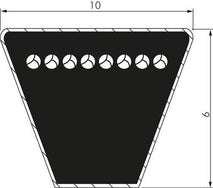 Courroies Trapezoïdales Imperiales Classiques Z 10x6 Mm DIN 2215