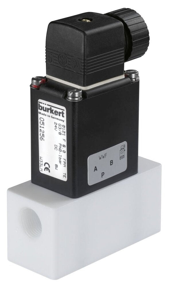Solenoid Valve G3/8'' NC Plastic FKM -1bar/0-15psi 24VDC 0121 230129