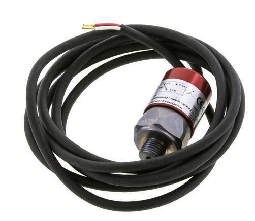 Pressostat acier SPDT 10 à 20bar G1/4'' 250VAC 3 fils Câble 2m