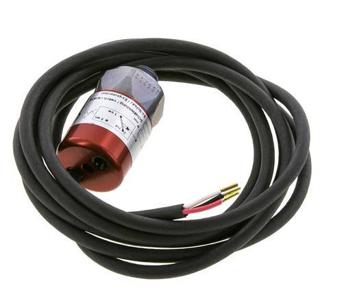 Pressostat acier SPDT 50 à 150bar G1/4'' 250VAC 3 fils Câble 2m