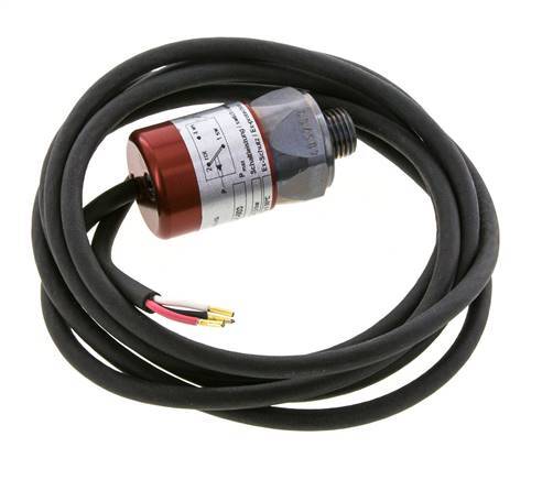 Pressostat acier SPDT 50 à 150bar G1/4'' 250VAC 3 fils Câble 2m