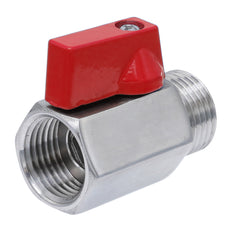 G 1/4'' M/F Vanne À Bille Miniature En Acier Inoxydable 69 Bar PTFE - TamesonPRO 1113-014-MF