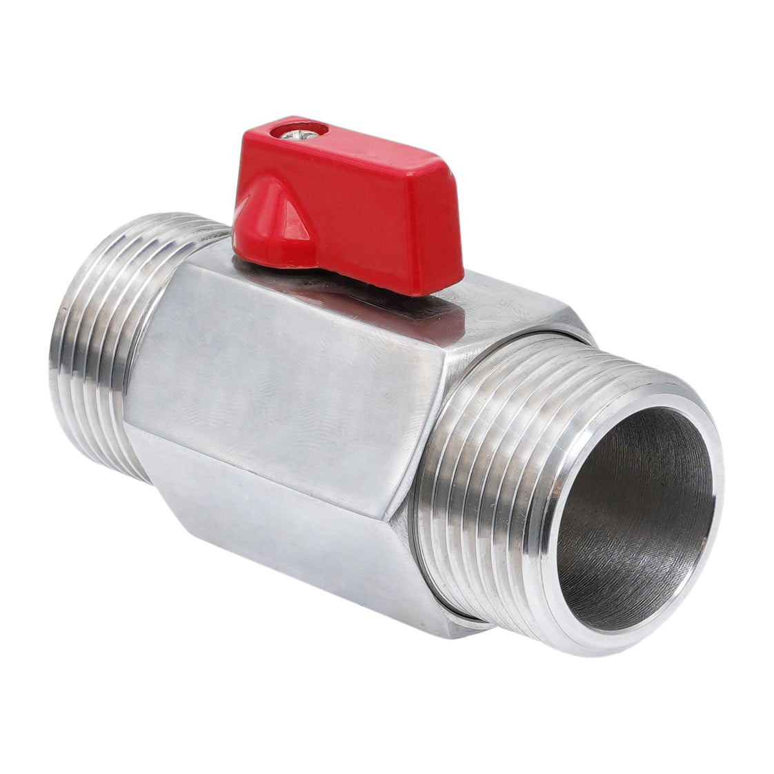 G 1/4'' M/M Vanne À Bille Mini 2 Voies Acier Inoxydable 69 Bar PTFE - TamesonPRO 1113-014-M