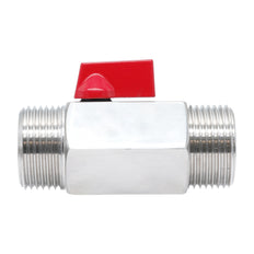 G 1/4'' M/M Vanne À Bille Mini 2 Voies Acier Inoxydable 69 Bar PTFE - TamesonPRO 1113-014-M