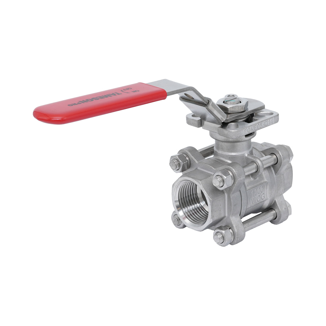 Rp 4'' Vanne à bille 2 voies 3 pièces en acier inoxydable 69 bar RTFE ISO-Top F10/F12 - TamesonPRO 1121-400