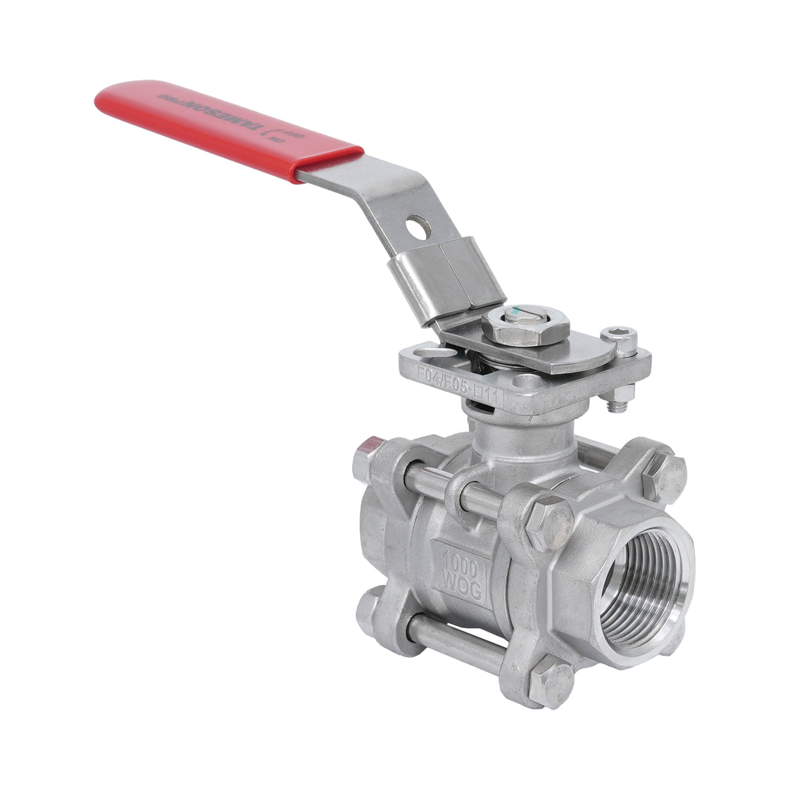 Rp 4'' Vanne à bille 2 voies 3 pièces en acier inoxydable 69 bar RTFE ISO-Top F10/F12 - TamesonPRO 1121-400