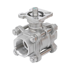 Rp 1-1/2'' Vanne à bille 2 voies 3 pièces en acier inoxydable 69 bar RTFE ISO-Top F05/F07 - TamesonPRO 1121-112