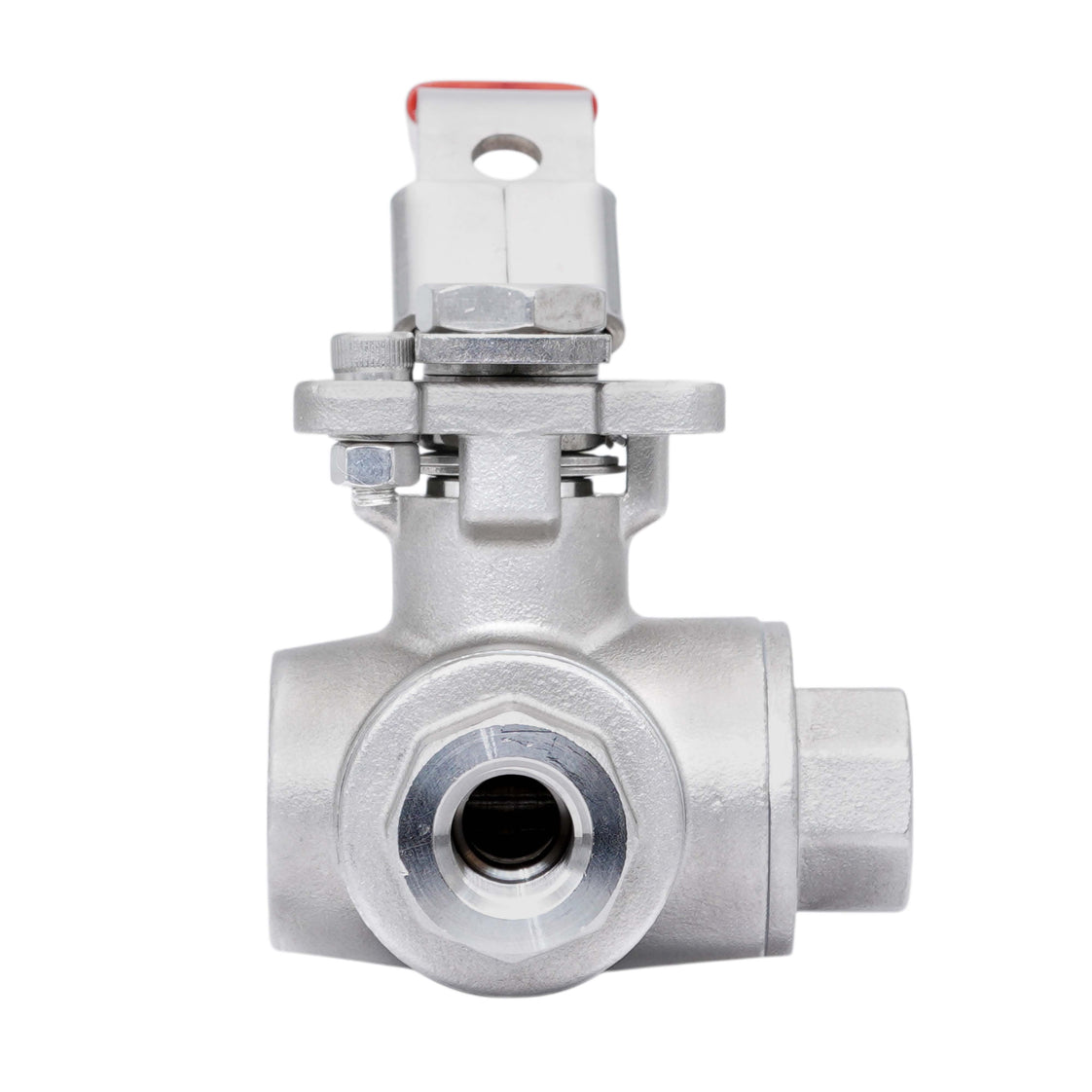 Rp 1-1/2'' Vanne à bille 3 voies passage en L en acier inoxydable 69 bar RTFE ISO-Top F07 - TamesonPRO 1125-112-L
