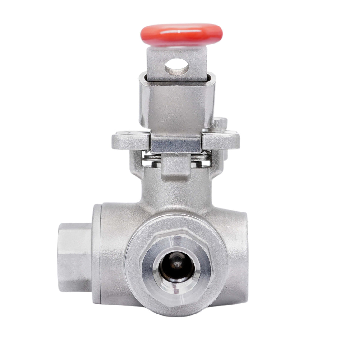 Rp 1-1/2'' Vanne à bille 3 voies passage en T en acier inoxydable 69 bar RTFE ISO-Top F07 - TamesonPRO 1125-112-T