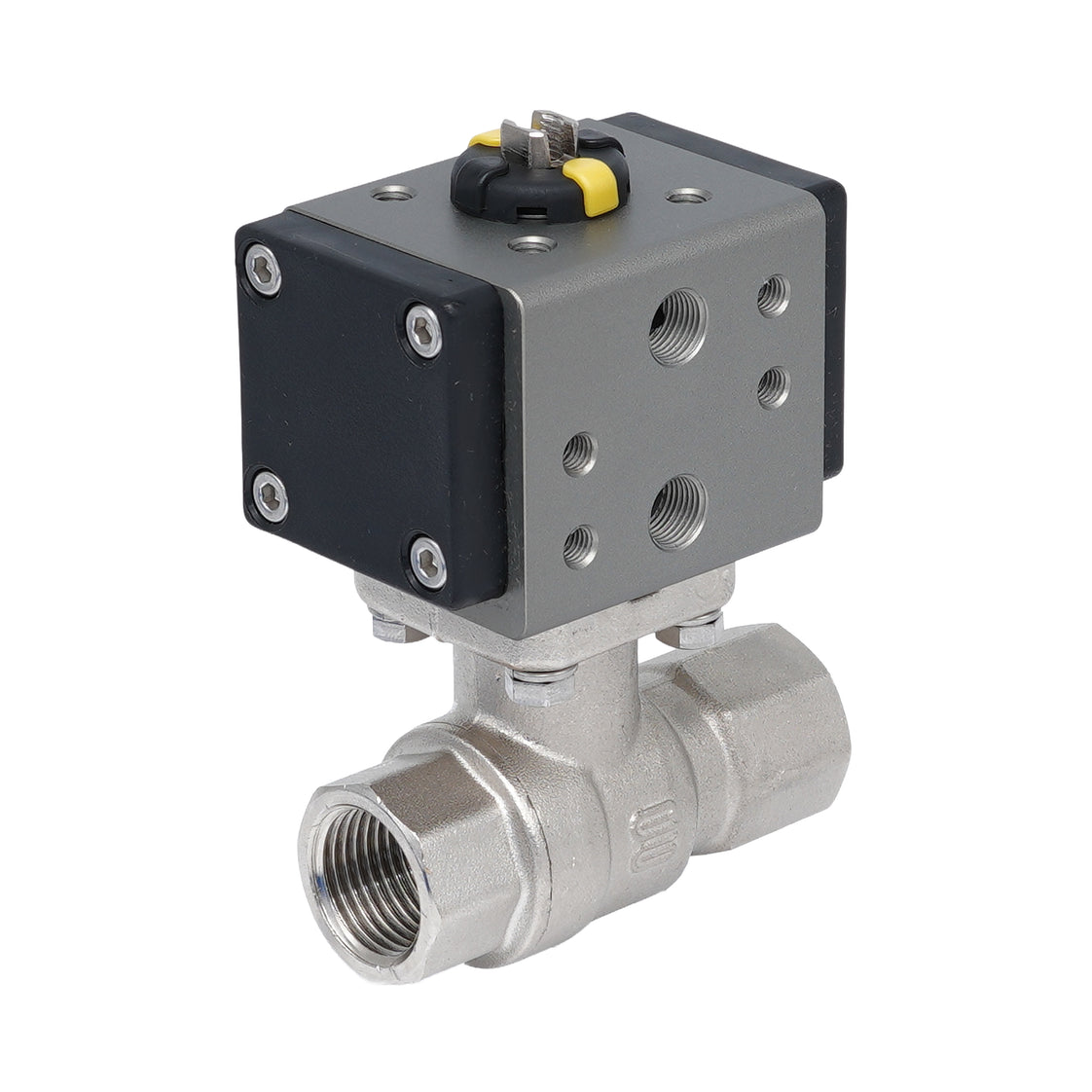 Vanne à bille pneumatique 2 voies en laiton Rp 3/8" - à double effet