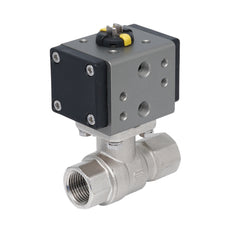 Vanne à bille pneumatique 2 voies en laiton Rp 3/8" - à double effet