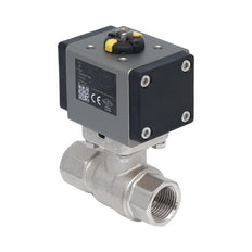 Vanne à bille pneumatique 2 voies en laiton Rp 3/8" - à double effet