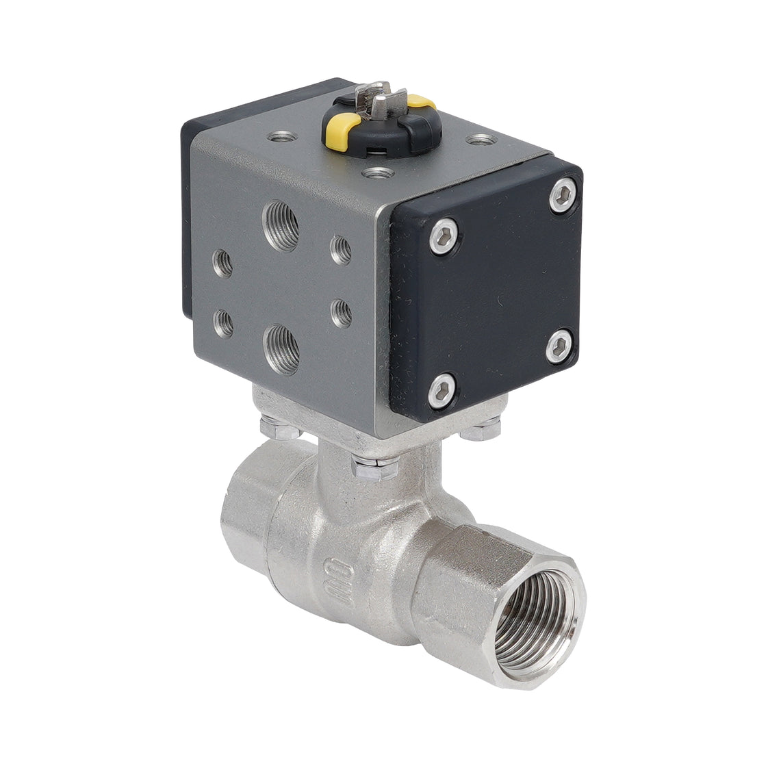 Vanne à bille pneumatique 2 voies en laiton Rp 1/4" - à double effet