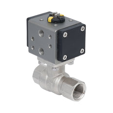 Vanne à bille pneumatique 2 voies en laiton Rp 3/8" - à double effet