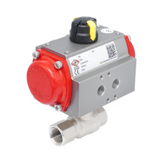 Vanne à bille pneumatique 2 voies en laiton Rp 1/4" - à fermeture par ressort