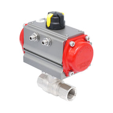 Vanne à bille pneumatique 2 voies en laiton Rp 1/4" - à ouverture par ressort