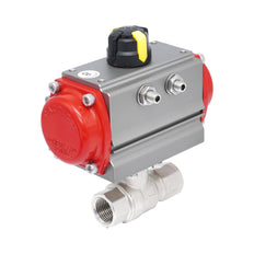 Vanne à bille pneumatique 2 voies en laiton Rp 3/8" - à fermeture par ressort