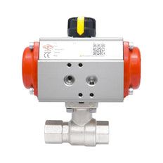 Vanne à bille pneumatique 2 voies en laiton Rp 1/2" - à fermeture par ressort