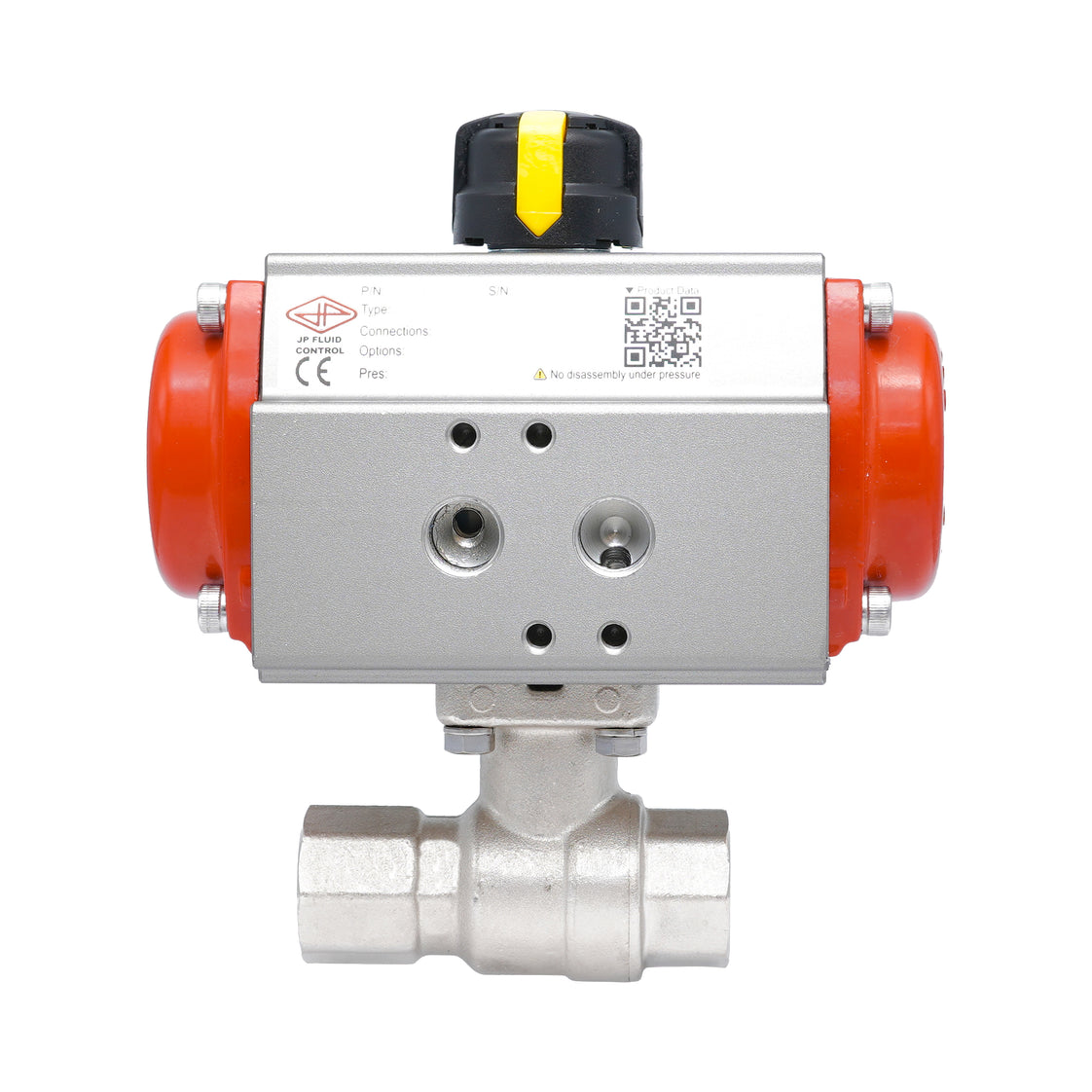 Vanne à bille pneumatique 2 voies en laiton Rp 3/4" - à ouverture par ressort