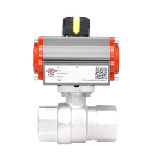 Vanne à bille pneumatique 2 voies en laiton Rp 1 1/2" - à double effet