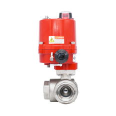 Vanne à bille électrique 3 voies à alésage en T en laiton Rp 3/4" 24 V AC/DC
