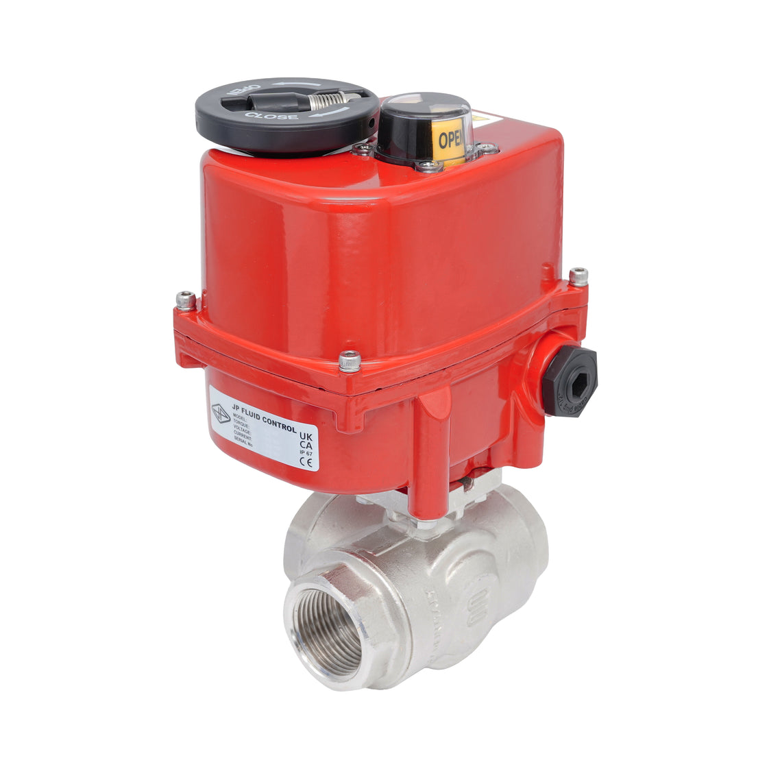 Vanne à bille électrique modulante 3 voies à alésage en L en laiton Rp 1-1/2" 24 V AC/DC