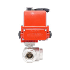 Vanne à bille électrique modulante 3 voies à alésage en L en laiton Rp 3/4" 24 V AC/DC