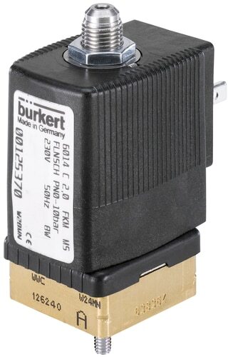 Solenoid Valve 3/2-Way 32x32 mm SFB flange NC Brass FKM 0-6bar/87psi 12VDC Oxygen Fat/Oil Free 6014 359304