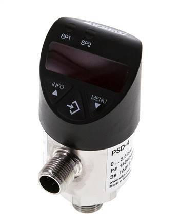 0 à 10bar Acier inoxydable Pressostat électronique Wika G1/4'' 1VDC Connecteur IO-Link 4 broches M12