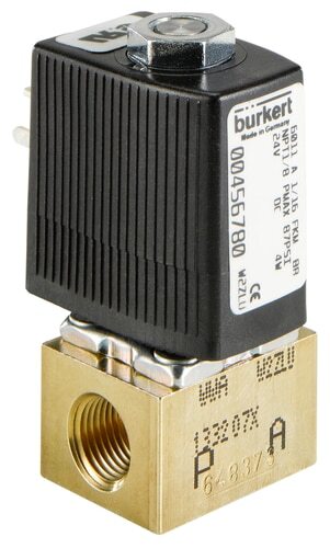 Solenoid Valve G1/8'' NC Brass FFKM 0-6bar/87psi 24VDC 6011 162112