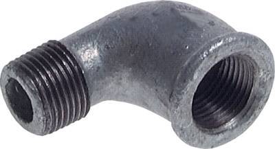 Rp 1/2'' x R 1/2'' F/M Raccord coudé 90° en fonte zinguée 25 Bar [5 Pièces].