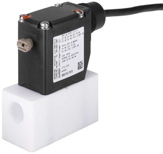 Electrovanne 3/2 voies G3/8'' mélange PTFE FFKM 0-1bar/15psi 230VAC/DC 0121 20008903