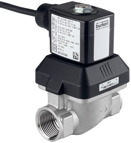 Électrovanne G3/8'' NC Acier Inoxydable FKM 0.5-10bar/7-145psi 24VAC/DC Anti Coup De Bélier ATEX 6213 388588