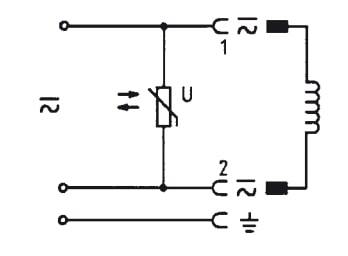 Connector 12-24V AC/DC (DIN - A) with 1m cable and Varistor - Burkert 2508 783584